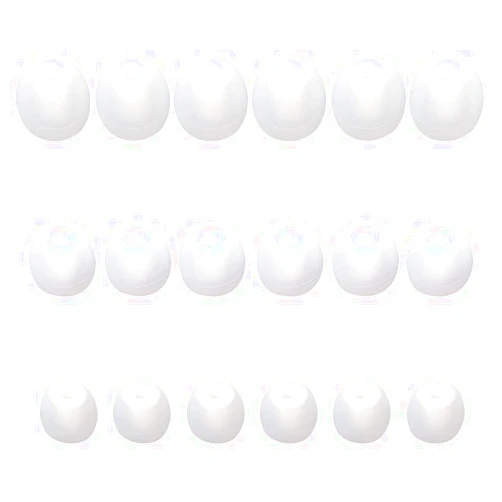 CYADCI Earbud Tips Silicone Replacement Earbud Tips Earbud Covers Ear Gels Fit for Inner Hole from 3.8mm - 5.1mm Earphones, 9 Pairs Earbud Replacements Tips S/M/L,Clear White