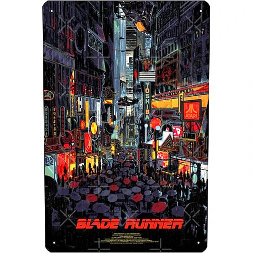 Oedrtqi Blade Runner Poster Poster Metal Tin Sign Fun Home Art Wall Decor 8x12 Inch