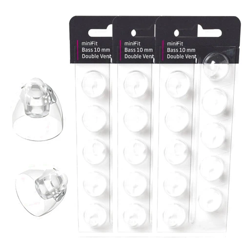 Fimikety (Double Vent 10mm) Hearing Aid Domes for Oticon Minifit, Oticon Ear Caps Replacements Parts AccessoriesDomes for Oticon Hearing Aid Supplies Cleaning Kits(30-Pcs)