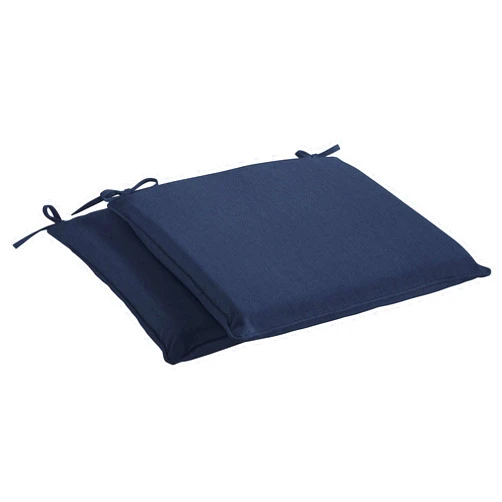 Mozaic Sorra Home Sunbrella Indoor/Outdoor Cushion Corded Chair Pad Set, 19 in W x 17 in D, Spectrum Indigo 2 Count