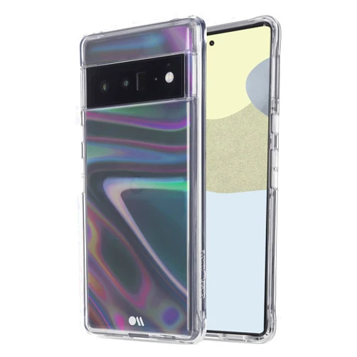 Case-Mate Google Pixel 6 Pro Case Cover - Clear Phone Case - 10ft Military Grade Drop Protection - Anti Scratch - Wireless Charging Compatible - Soap Bubble