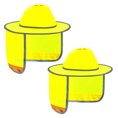 Evridwear Hard Hat Sun Shade Full Brim, Hard Hat Accessories with Reflective Stripe High Visibility Neck Protection