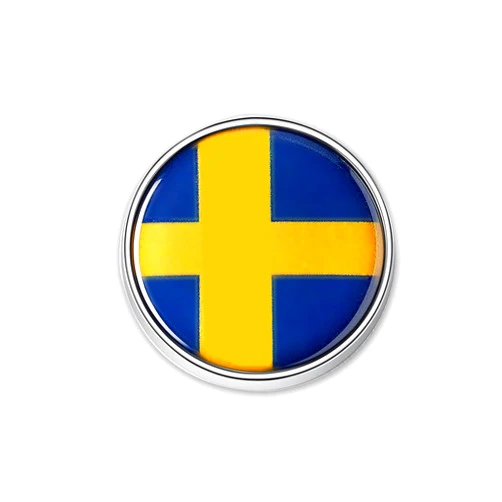Winluu Swedish Flag Metal Car Sticker Small Round Sweden Flag Car Flag Auto Trunk Motorcycle Emblem Decal Badge for SAAB International Flags of The World 1.1