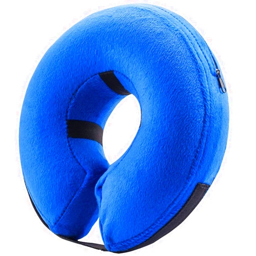BENCMATE Protective Inflatable Collar for Dogs and Cats - Soft Pet Recovery Collar Does Not Block Vision E-Collar (Small, Blue)