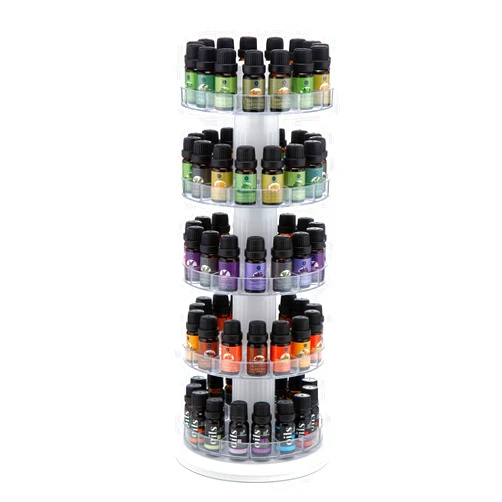 J JACKCUBE DESIGN Rotating Essential Oil Display Stand Spinning Rack for 75 Bottles(up to 120) Organizer 5 Tier Storage Holder -MK505A (5 Tier)