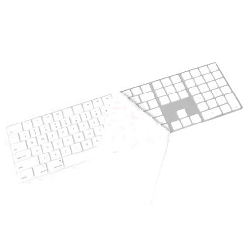 Masino Silicone Keyboard Cover Skin for Magic Keyboard with Numeric Keypad MQ052LL/A (A1843) US Layout Ultra Thin Protector Skin Accessories White