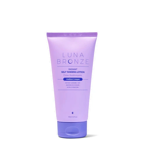 Luna Bronze Radiant Self Tanning Lotion | Gradual Sunless Tanner with Natural Caramel Tint | Moisturizing, Non-Irritating for Sensitive Skin | Organic, Vegan, Cruelty Free (150ml/5.07 fl. oz)