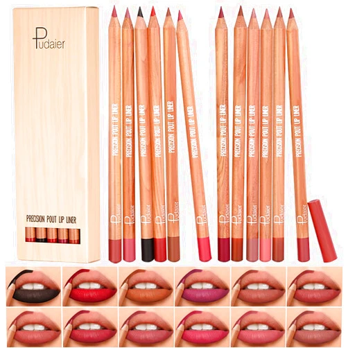 KIMIEYE 12 Colors Lip Liner Set, Matte Finish Series Lip Liners Pen Kit for Women, Long Lasting Waterproof Smooth High Pigmented Lip Pencil for Daily Makeup (Set B)