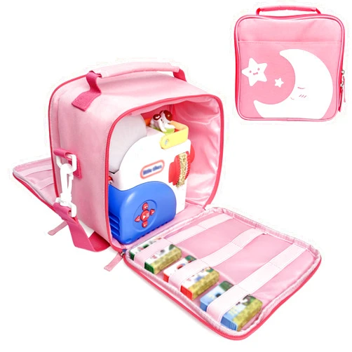 Mao Yeye Carrying Case Compatible with Little Tikes Story Dream Machine Books Starter Set, Portable Storage Bag for Story Books, Audio Play and Character with Handle and Shoulder Strap (Pink)