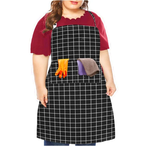 LOLOMLO Oversize Canvas Cotton Apron, Extra Large Aprons with Long Strap, Adjustable Neck Tear Resistant Plus Size aprons