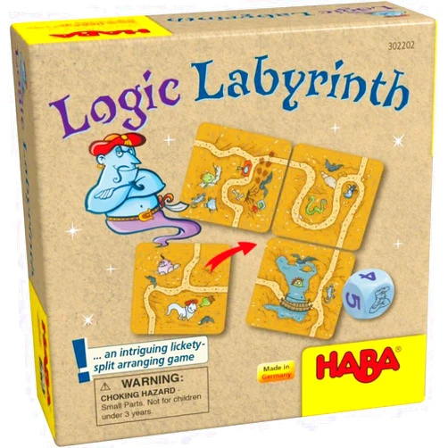 HABA Logic Labyrinth Mini Game - STEM Educational Board Game for Ages 6+, Perfect Family Board Games, Puzzle Games, Kids Games & Toys