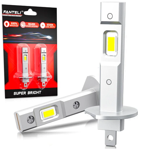 FANTELI Latest 𝖧𝟣 Bulbs, 90,000LM 1300% Brightness, 6500K White Super Bright, 1:1 Halogen Size, 6500K Cool White, No Adapter Required, Easy Install Non-Polarity Off Road Lights, Pack of 2