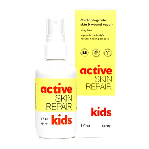 BLDG ACTIVE Active Skin Repair Kids First Aid Spray - Non-Toxic & Natural Antiseptic for Minor Cuts, Wounds, Scrapes, Rashes, Sunburns, and Other Irritations (3oz Spray)