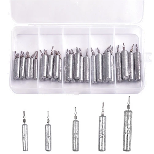 Shaddock Fishing Drop Shot Weights Assortment Freshwater and Saltwater Fishing Sinkers Weights Skinny Pencil Weights Fishing Snagless Sinker Rigs Fishing Weights Hook Swivels for Bass Fishing Catfishing