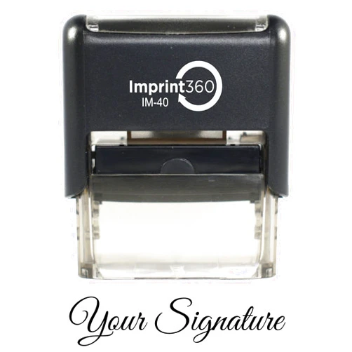 IMPRINT360 Custom Signature Stamp (Black Ink) - Self-Inking Stamps are Perfect for Fast, Repetitive Stamping.