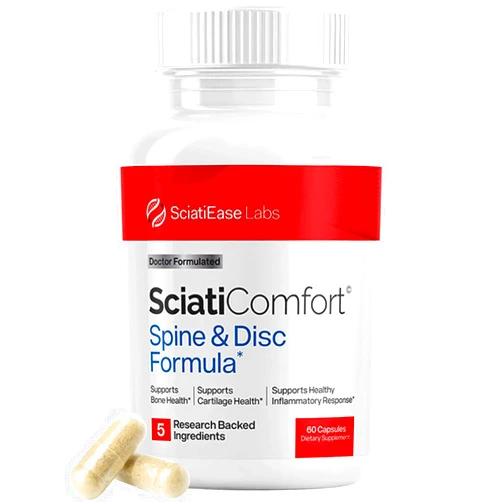 SciatiEase SciatiComfort Spine and Disc Support Supplement Sciatic Nerve Health Support Supplement - VIT D3 K2, Aquamin, Calcium, Magnesium, Type II Collagen, Pea (Palm Collagen) - 30 Day Supply