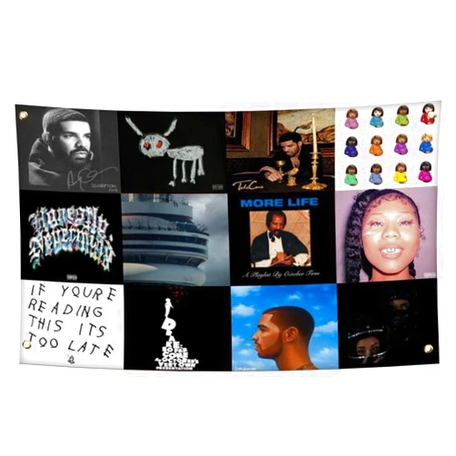 Jutamore The Singer Rapper Drake Flag Tapestry 3x5ft double sided with College Dorm Tapestry College Dorm Living Room Party Decorations