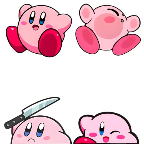 Rawan Fresh Car Stickers - 4 Pcs Cute Kirby Vinyl Sticker, Peeking car Decals, Funny Stickers - Anime Stickers - Waterproof Bumper Stickers for Cars, Truck, Motorcycle, Wall, Window and Laptop.
