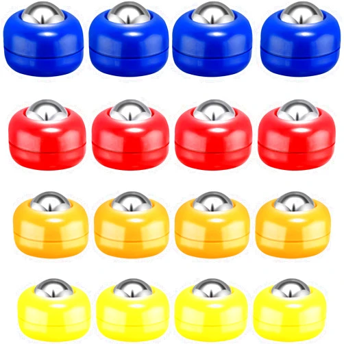 Gejoy 16 Pieces Mini Shuffleboard Replacement Pucks Tabletop Equipment Rollers Set Shuffleboard Curling Accessories