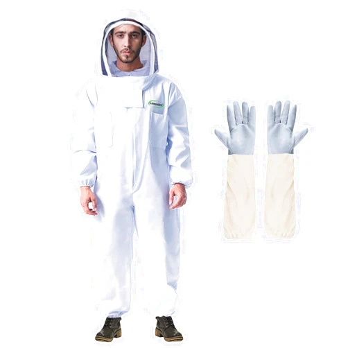 LONGADS Professional Bee Suit for Men Women, Beekeeping Suit Beekeeper Suit with Glove &Ventilated Hood, Multi-Size Bee Outfit for Backyard and Bee Keeper