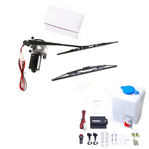 SCHRION 110 ° Wipe 12V Electric Motor UTV Windshield Wiper Kit with Washer Pump Kit Compatible with Polaris Ranger RZR 900 1000 Golf Cart TURBO Can Am X3 Kawasaki etc. w/Installation Instruction