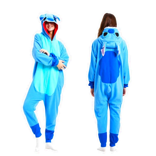 ROYAL WIND Adult Stich costume Onesie Animal Pajamas Halloween Cosplay Costumes Sleepwear Homewear Party Wear