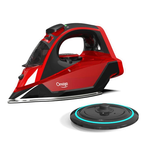 OMAIGA Cordless Iron, 1500W Cordless Iron with Steam with 11.84ozs Water Tank, Anti Drip Iron Cordless with Ceramic Soleplate, Cordless Iron for Clothes with 3 Temperature Settings
