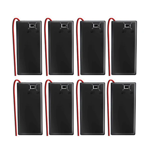 Lpdphanxfkx 9V Battery Holder, 9V Battery Case, (Pack of 8) 9V Battery Box with ON/Off Switch and Leads, DIY & Maintenance