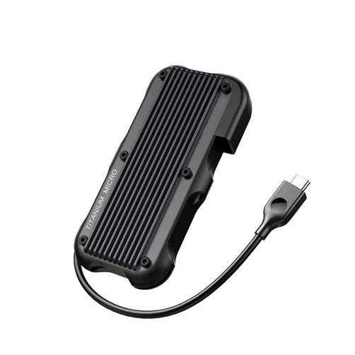 Titanium Micro Mercury 4TB Portable Aluminum SSD Up to 1000MB/S NVMe USB 3.2 Gen 2 IP66 water dust resistant for PC Mac Android and Game Console