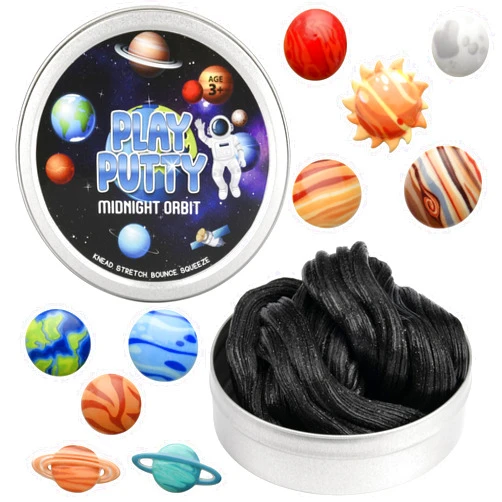 INNER-ACTIVE Play Putty Therapy Putty for Kids with Charms Midnight Orbit Space Themed Theraputty Medium Resistance, More Than just Putty, Learn, Play, Interact, Strenthen and More