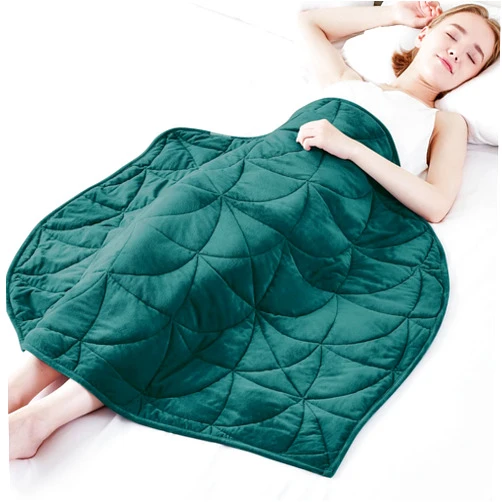 Pawque Weighted Lap Blanket 7lbs, Cozy Soft Small Portable Weighted Blankets for Adults, Weighted Lap Pad for Relaxation, Sleeping, Travel, All-Season Use & Machine Washable, Forest Green, 40