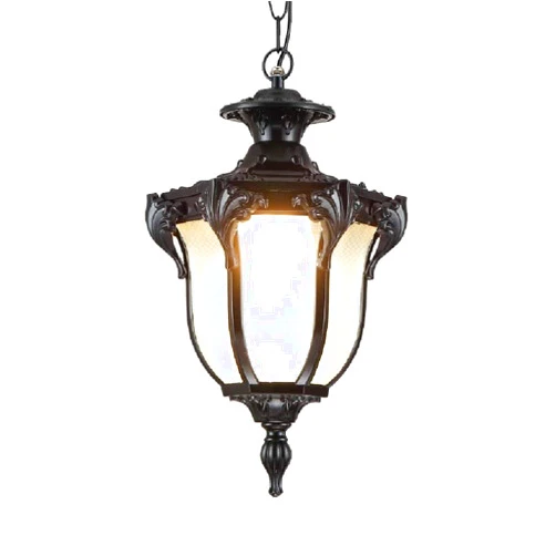 DLGGO Rural Vintage Outdoor Pendant Light Rainproof Exterior Ceiling Light Metal Oil Rubbed Bronze Finish Frosted Glass Porch Hanging Lantern Surface Mount Chandelier Decor Porch Entryway Patio Light