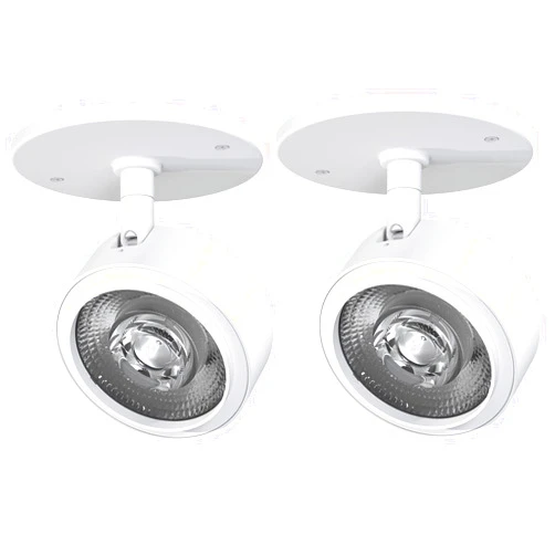 VEOLUX LED Modern Spotlight, Indoor Accent monopoint Lighting Fixture, 10W 3000K for Bookshelf, Art Gallery, Bedroom, Showroom, Kitchen, CRI 90, 38° Angle, ETL Listed,3 Years Warranty, White, 2 Packs