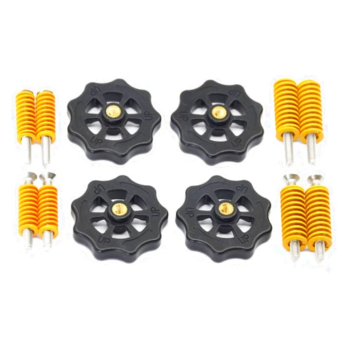 Befenybay 4PCS Upgraded Hand Twist Leveling Nut Diameter 40mm, 4PCS Hot Bed Light Load Compression Mould Die Springs, 4PCS M4X35 Screws for 3D Printer