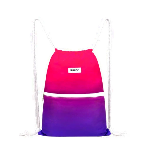 WANDF Drawstring Backpack String Bag Sackpack Cinch Water Resistant Nylon for Gym Shopping Sport Yoga (Red)