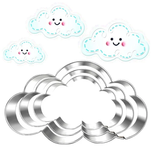 WAKTOSMN Cloud Cookie Cutter Set-Size 2.4