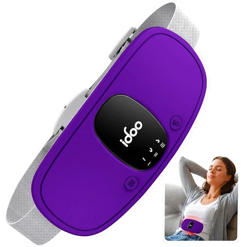iDOO Heating Pad for Cramps, FSA HSA Eligible, Portable Cordless Heating Pad, Electric Waist Belt Device for Cramps Pain with 3 Heat Levels and 3 Massage Modes, Gifts for Women Girl (Deep Purple)