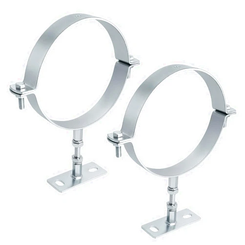 DIANGUOLUZHE 2 Pcs 6 Inch Heavy Duty Adjustable Pipe Bracket,Heavy Duty Split Ring Pipe Hanger,Adjustable Pipe Bracket Clamp,B Vent Adjustable Wall Strap Round Gas Vent Pipe Strap,With Mounting Screws