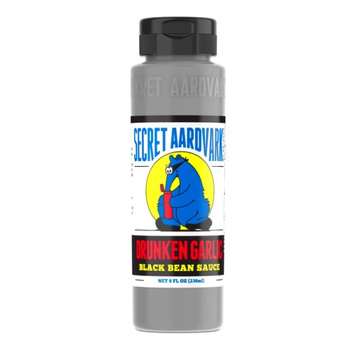 Secret Aardvark Drunken Garlic Black Bean Sauce - Garlic Hot Sauce, Stir Fry Sauce, Mild BBQ Sauce, Low Carb, Dairy Free, Chili Garlic Sauce, Hot Sauce & Marinade - 8 fl oz 1 Pack