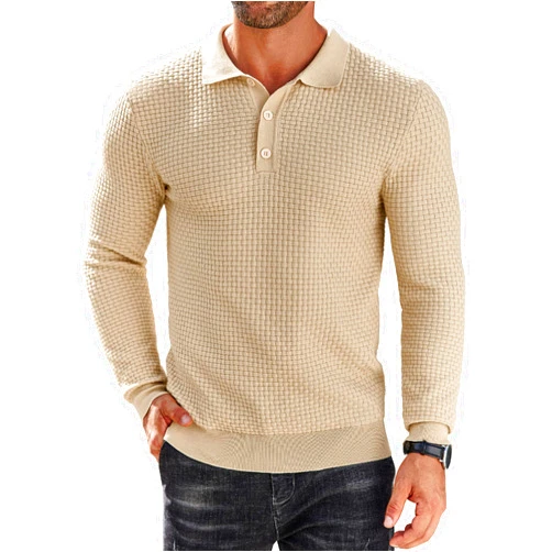 COOFANDY Men's Knit Polo Shirts Long Sleeve Sweater Polo Lightweight Fashion Casual Collared T Shirts