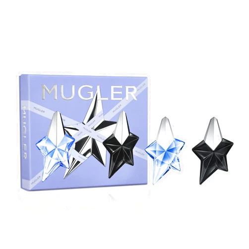 MUGLER Angel - Eau de Parfum & Fantasm - Womens Perfume Discovery Travel Size Set - With Sweet Notes of Coconut, Wood Accord, Patchouli & Vanilla - 0.16 Fl Oz Each