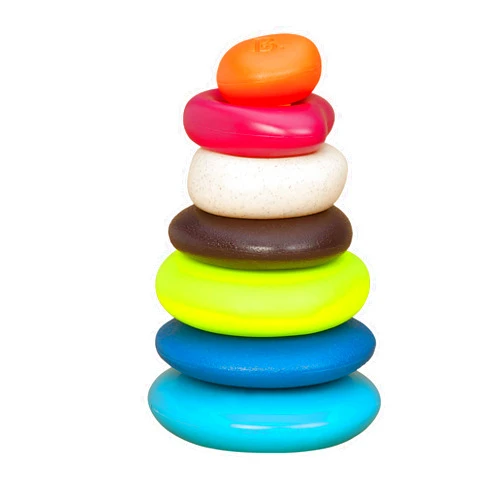 B. toys- B. baby – Stacking Rings – Baby textured Ring Stacker for Babies – Baby Toys 100% Non-Toxic – Early Development Toys