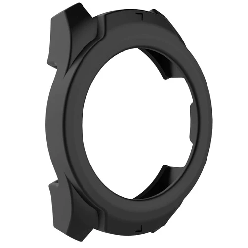 AWADUO for TicWatch Pro Silicone Protective Case Cover Shell, Smartwatch Protective Case for TicWatch Pro Smartwatch, Soft and Durable(Silicone Black)