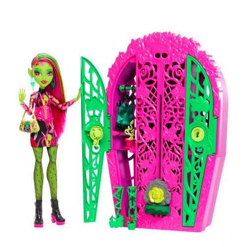 Monster High Skulltimate Secrets Doll & Accessories Set, Garden Mysteries Venus McFlytrap with Reveal Closet & 19+ Tea Party Surprises Like Clothes