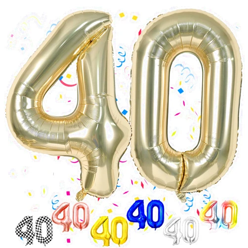 FunHot Gold Number 40 Balloons, 40th Birthday Balloon, 40inch Light Gold 40 Balloon Numbers, Large Champagne Gold Foil Balloon, 40th Birthday Decorations for Birthday Party, 40 Anniversary Decorations