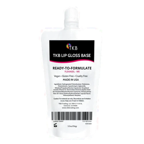 TKB Trading, LLC TKB Lip Gloss Base (Flexagel ME)| Clear Lip Gloss Base for DIY Lip Gloss| Ready-To-Formulate| Moisturizing, High Shine, Crystal Clear, Vegan, Gluten and Cruelty free| Made in USA. (5.5oz (156g))