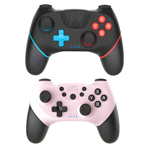 Rzzhgzq Wireless Controller for Switch/Switch Lite,Pink Switch Pro Controller Gamepad Joypad Remote with Gyro Axis, Turbo and Adjustable Dual Shock Wireless Controller for Girl (Pink+（Blue+Red）)