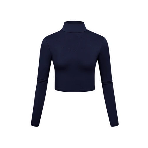 Kindcall Lightweight Mock Turtleneck Crop Tops Long Sleeve Casual Base Layer for Women