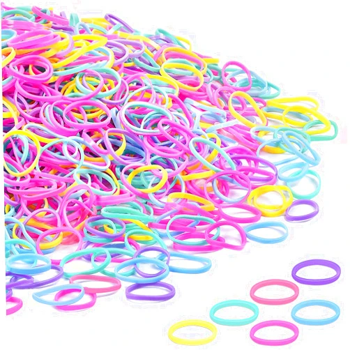 TsMADDTs Colored Rubber Bands for Hair,TsMADDTs 1500PCS Hair Elastics No Damage for Girls Kid Hair Braids,Small Clear Elastic Hair Ties(13mm in Width and 19mm in Length)