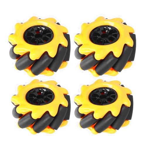Walfront Mecanum Wheel Kit Omni‑Directional Wheel 48mm / 1.9in Smart Robot Car Auto Parts Accessories DIY Toy Components(2 x Left Wheel 2 x Right Wheel)